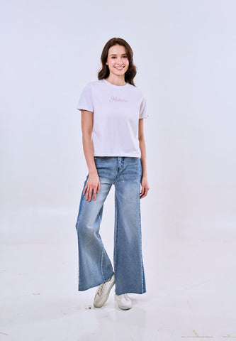 Mossimo Faye White Comfort Fit Tee For Women