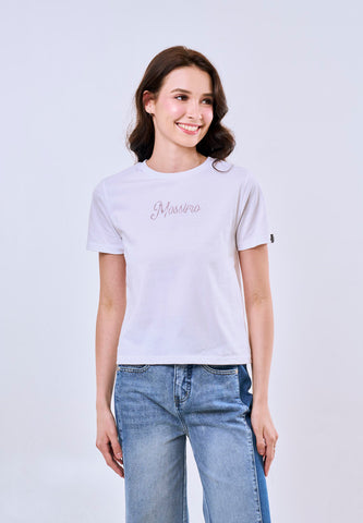 Mossimo Faye White Comfort Fit Tee For Women