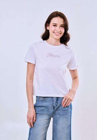 Mossimo Faye White Comfort Fit Tee For Women