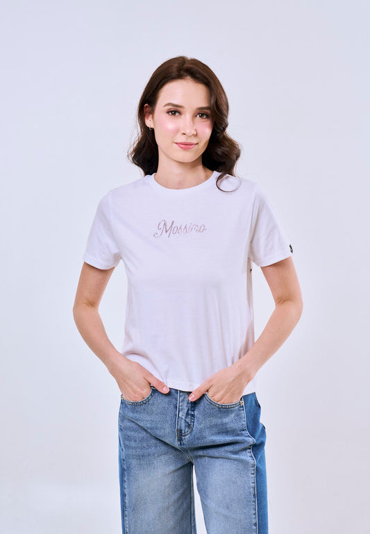 Mossimo Faye White Comfort Fit Tee For Women
