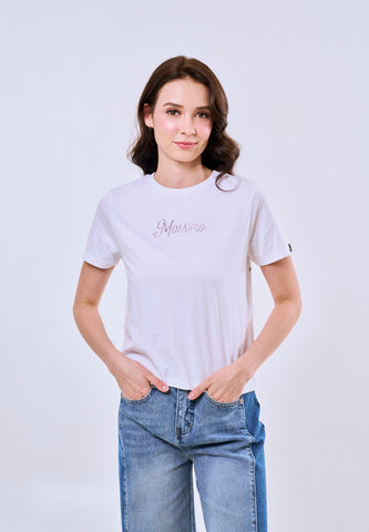 Mossimo Faye White Comfort Fit Tee For Women