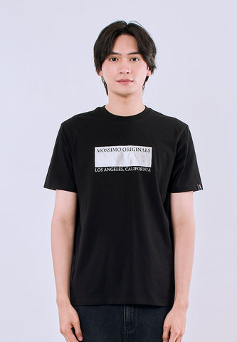Mossimo Men's Black Classic Fit Metallic Logo Print Tee
