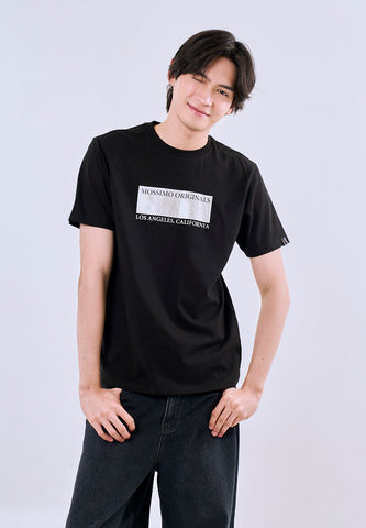 Mossimo Men's Black Classic Fit Metallic Logo Print Tee