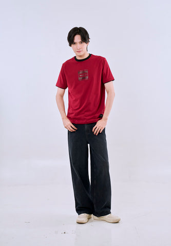 Mossimo Evren Red Wine Classic Fit Tee For Men