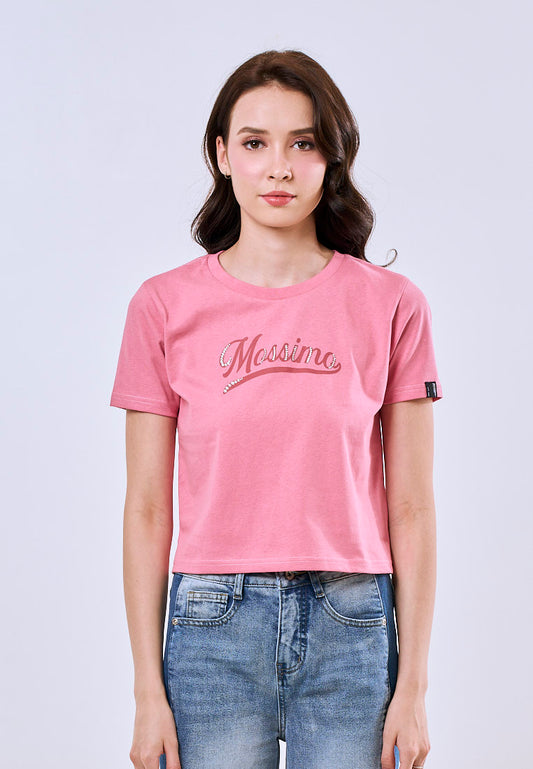 Mossimo Scarlett Old Rose Classic Cropped Fit Tee For Women