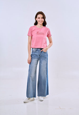 Mossimo Scarlett Old Rose Classic Cropped Fit Tee For Women