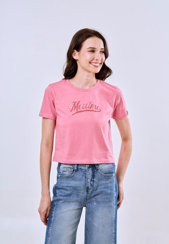 Mossimo Scarlett Old Rose Classic Cropped Fit Tee For Women