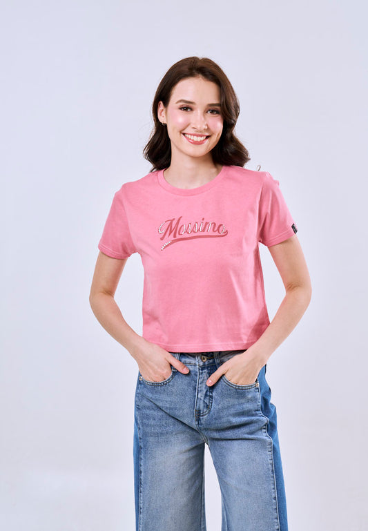 Mossimo Scarlett Old Rose Classic Cropped Fit Tee For Women