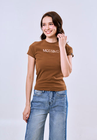 Mossimo Celeste Rust Body Fitted Tee For Women
