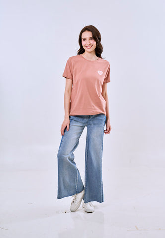 Mossimo Beatrice Rose Tan Classic Fit Tee For Women