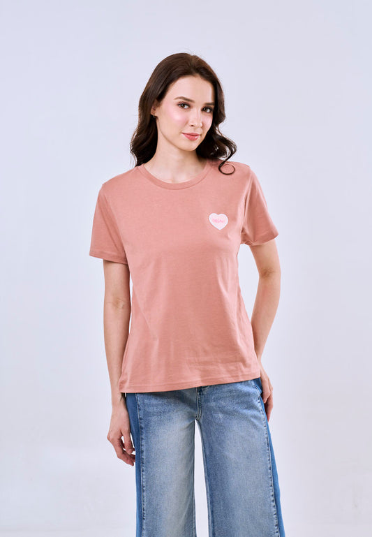 Mossimo Beatrice Rose Tan Classic Fit Tee For Women