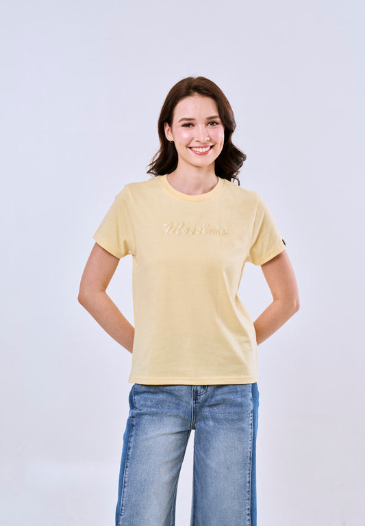 Mossimo Zorina Butter Yellow Classic Fit Tee For Women