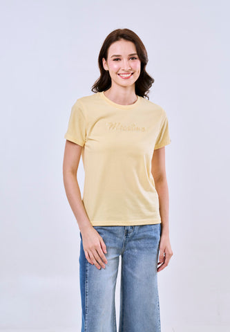 Mossimo Zorina Butter Yellow Classic Fit Tee For Women