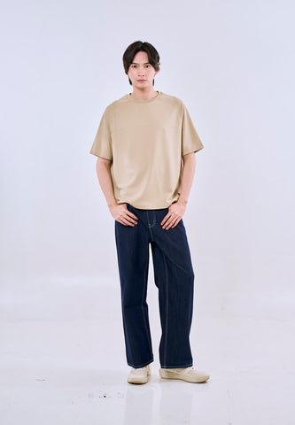 Mossimo Jace Tan Brown Raglan Modern Fit Tee For Men