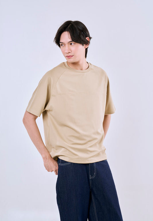 Mossimo Jace Tan Brown Raglan Modern Fit Tee For Men