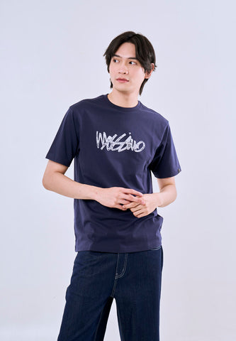 Mossimo Thaddeus Navy Blue Comfort Fit Tee For Men