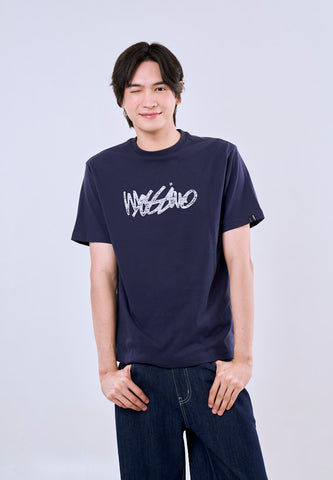 Mossimo Thaddeus Navy Blue Comfort Fit Tee For Men
