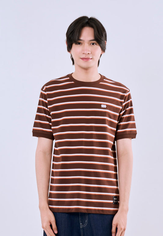 Mossimo Coby Brown Stripes Comfort Fit Tee For Men