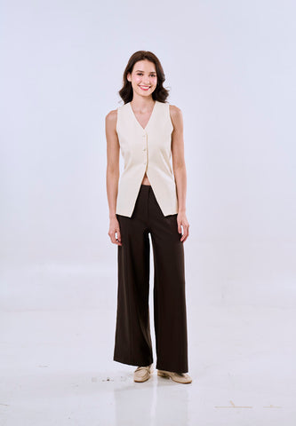 Mossimo Chloe Cream Vintage Fit Textured V-Neck Vest Top Fashion For Women