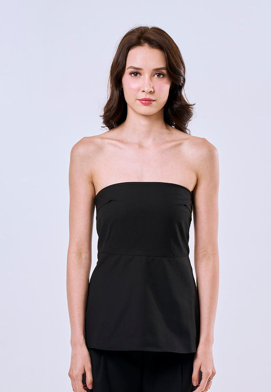 Mossimo Ivy Black Tube Jumpsuit Straight Loose Fit Leg For Women