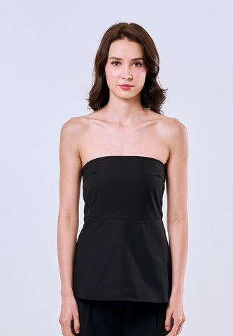 Mossimo Ivy Black Tube Jumpsuit Straight Loose Fit Leg For Women