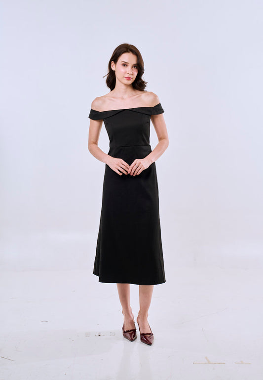 Mossimo Women's Black Off Shoulder Midi Dress – Mossimo PH