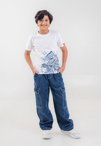 Mossimo Kids Boys' Dark Blue Loose Fit Cargo Jeans