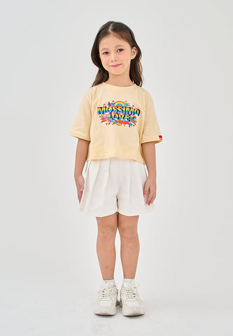 Mossimo Kids Zalia Off White Pleated Twill Shorts