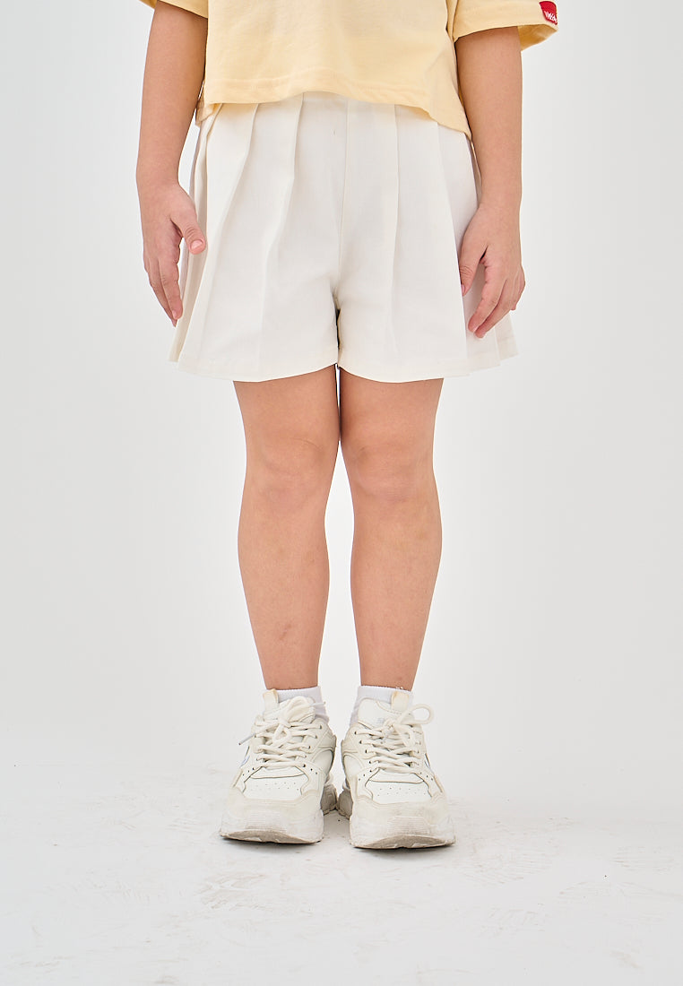 Mossimo Kids Zalia Off White Pleated Twill Shorts