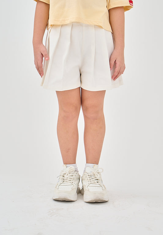 Mossimo Kids Zalia Off White Pleated Twill Shorts