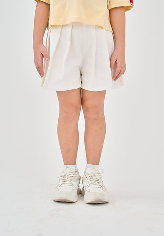 Mossimo Kids Zalia Off White Pleated Twill Shorts