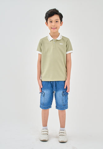 Mossimo Kids Xavi Green Cuffed Sleeves Polo Shirt