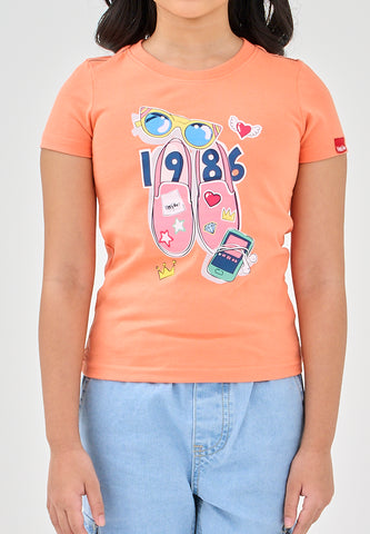 Mossimo Kids Janelle Apricot Orange Girls Basic Tshirt