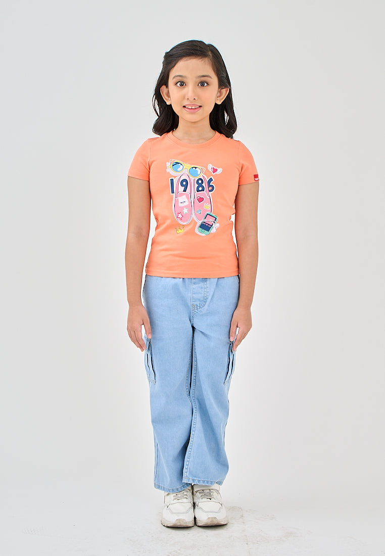 Mossimo Kids Janelle Apricot Orange Girls Basic Tshirt