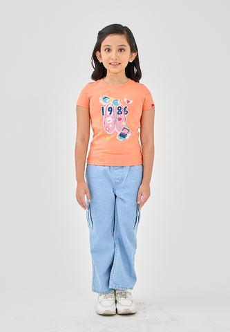 Mossimo Kids Janelle Apricot Orange Girls Basic Tshirt