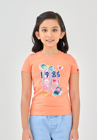Mossimo Kids Janelle Apricot Orange Girls Basic Tshirt