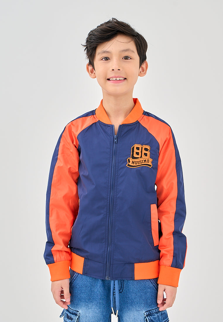 Mossimo Kids Edmark Orange Blue Varsity Jacket