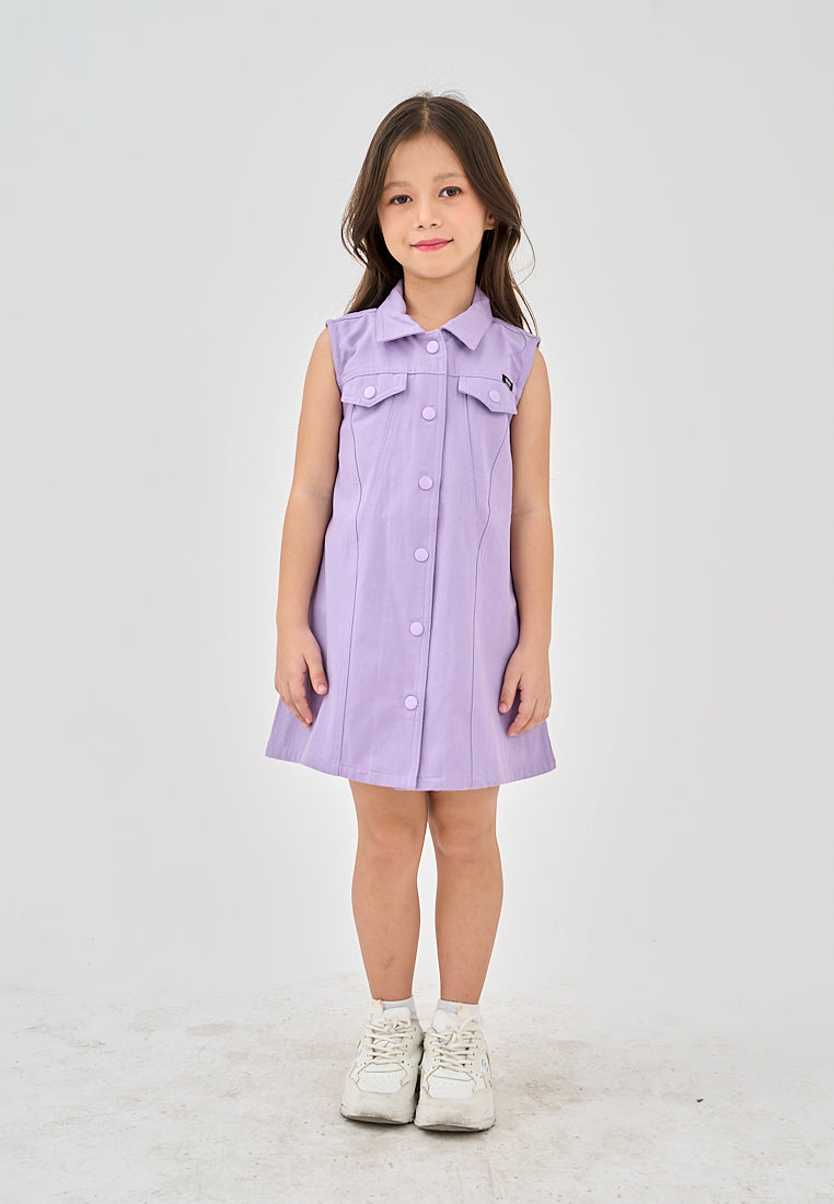 Mossimo Kids Georgette Light Purple Dress with Snap Button