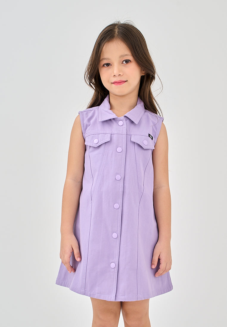 Mossimo Kids Georgette Light Purple Dress with Snap Button