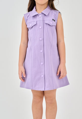 Mossimo Kids Georgette Light Purple Dress with Snap Button