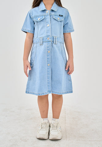 mossimo denim dress Mossimo Kids Rizza Light Blue Denim Dress with Pockets – Mossimo PH