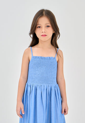 Mossimo Kids Caroline Light Blue Smocking Ruffled Dress