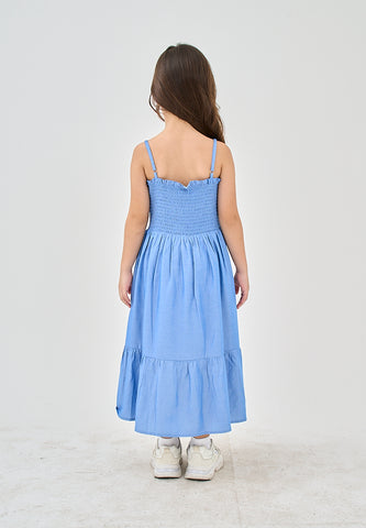 Mossimo Kids Caroline Light Blue Smocking Ruffled Dress