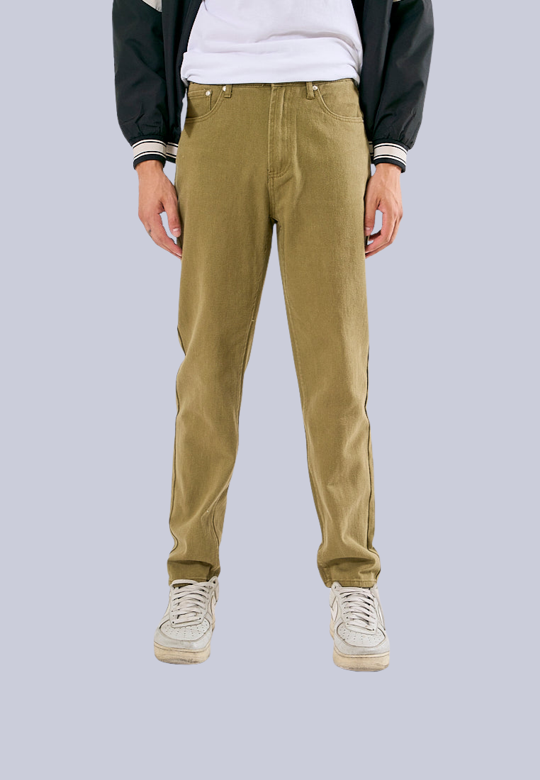 Mossimo Nicolai Fatigue Green  Relaxed Five Pocket Jeans