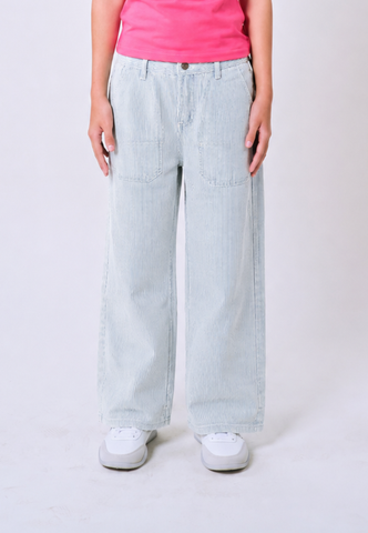 Mossimo Kids Eurica Light Blue Striped Pocket Jeans
