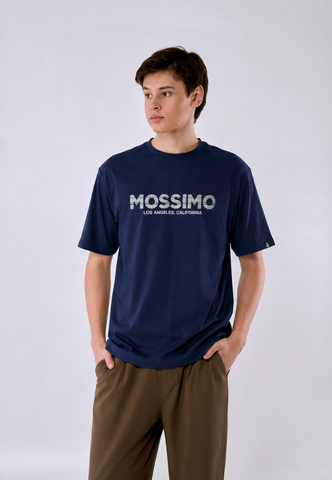 Mossimo Men's Blue Modern Fit Logo Print Tee
