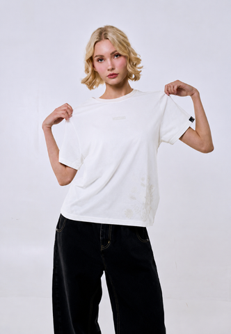 Mossimo Women's White with Big Floral Classic Fit Tee
