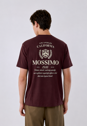 Mossimo Men's Brown Basic Logo Comfort Fit Tee