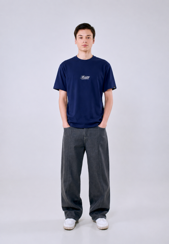 Mossimo Men's Navy Embroidered Logo Classic Fit Tee