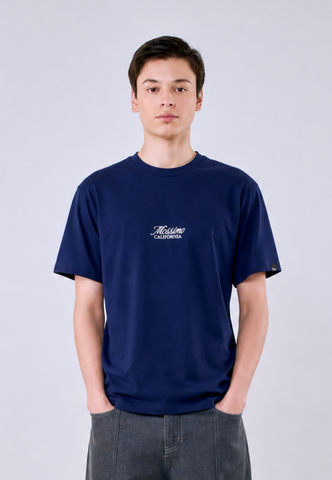 Mossimo Men's Navy Embroidered Logo Classic Fit Tee